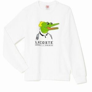 Rare Lacoste Live x Honet Paris Men’s 100% Cotton Crewneck Logo Sweater Size Sm